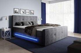 Boxspringbett Isor mit Bettkasten und LED